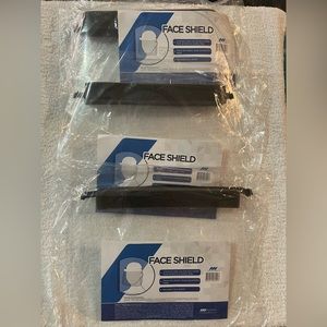 Lot Of 3 Face Shields Clear Reusable Super Light Elastic Strap Protection Cover